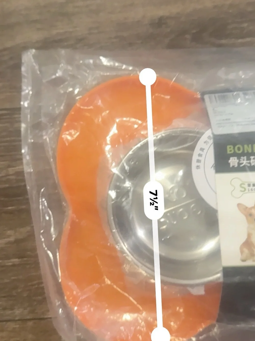 Orange Bone Shape Dual Pet Feeding Bowl Set